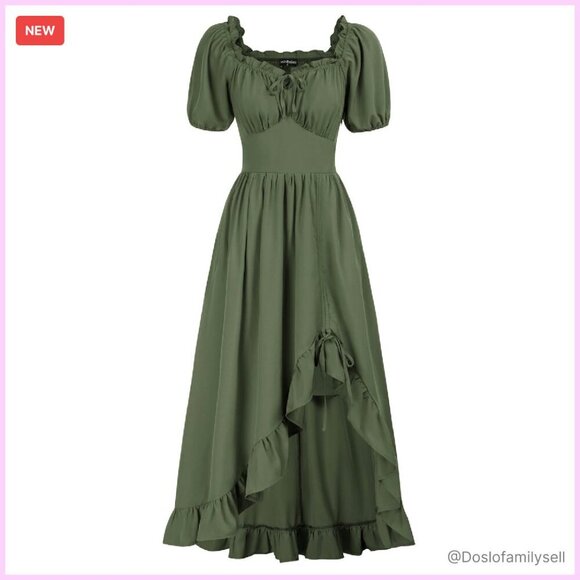 Dresses & Skirts - Corset Maxi Dress Elegant Victorian Cottagecore Renaissance Fair Ruffle